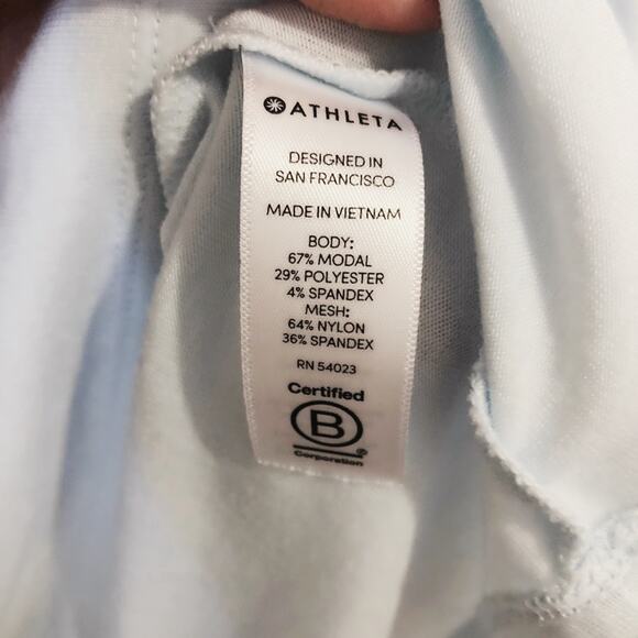 Athleta Cloudlight Hybrid Mesh Ethereal Blue Tee Size M - Picture 7 of 7